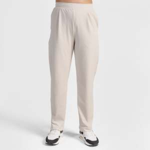 Pantalones de Mujer Color Crema, Corte Recto, Cintura Alta, Transpirables, Casuales, Holgados, para Oficina, con Estampado Formal - Product Image 1