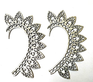 <b>SILVER</b> ZONE Tibetan <b>Silver</b> Plant Pattern <b>Cuff</b> Earrings Women's Bohemia Style Anniversary Jewelry Brass Antique <b>Silver</b> Plated - Product Image 2