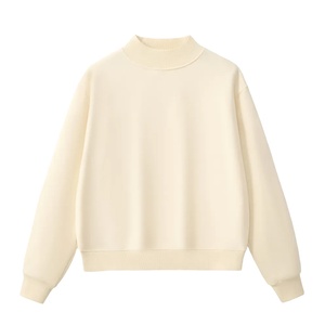 เสื้อสเวตเชิ้ตคอกลมโอเวอร์ไซส์สำหรับผู้ชาย ผ้าฝ้ายฟลีซเรียบง่าย สไตล์มินิมอล สตรีทแวร์ จากซัพพลายเออร์ยุโรป - Product Image 1