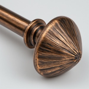 Poteau de rideau simple Horizon chaud fabriqué avec un ton poli brun offrant une apparence confortable, une force et un naturel - Product Image 3