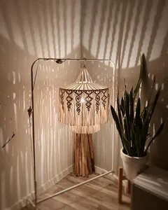 Abat-jour en macramé en coton luxueux de style bohème, grand, pour la décoration de la maison, lustres de plafond pour Diwali - Product Image 3