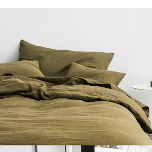 Chất Lượng Cao Màu Rắn Khăn Trải Giường Linen 100% Tự Nhiên Tinh Khiết Lanh Pháp Linen 4 PC Bộ Đồ Giường Bộ - Product Image 1