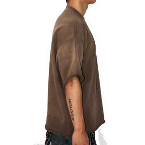 เสื้อยืดผ้าคอตตอน100% สีจางสำหรับผู้ชายใหม่2025 - Product Image 2