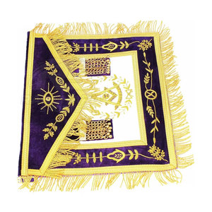 Mandil Masónico Personalizado, Opciones de Tamaño y Color Personalizadas, Mandil de Maestro Masón, Bordado en Cuero y Terciopelo - Product Image 4