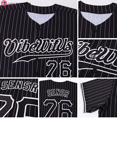 เสื้อเบสบอลคอกลมแบบติดกระดุมเต็มตัว ผ้าโพลีเอสเตอร์ 100% ระบายอากาศได้ดี ปรับแต่งได้ ผลิตจากปากีสถาน สปอร์ตแวร์ - Product Image 3