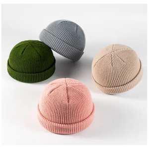 High Quality Jacquard Knitted Beanie Custom Embroidery Winter Hats Dot Bow Ribbed Caps for Women Men for Beach Streetwear - Product Image 6