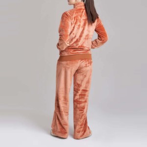 Custom Logo Embroidered <b>Knitting</b> Velour Women's Winter Skinny Solid Two Piece <b>Set</b> Breathable 100% Cotton Regular Top Hoodies - Product Image 5