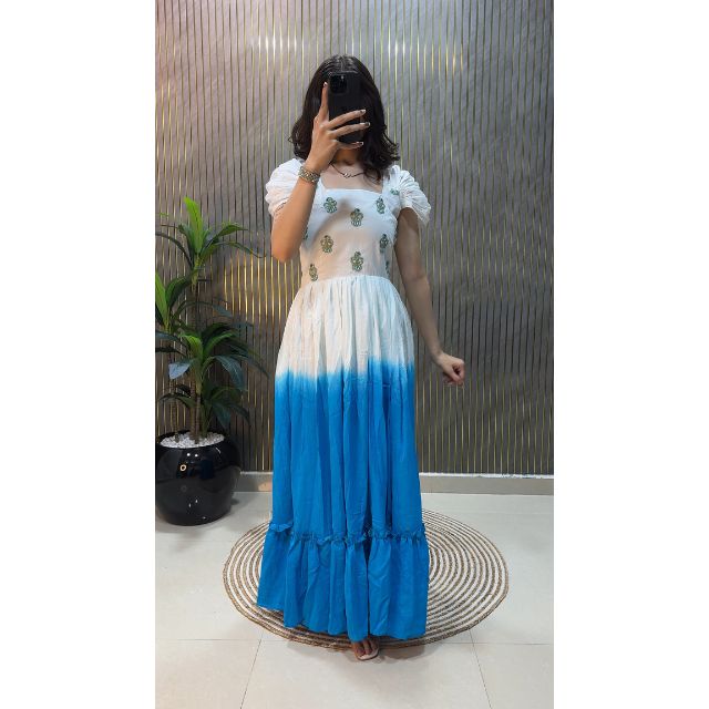 Deals Plain Material Gown Styles Ladies Elegant Sequined Design