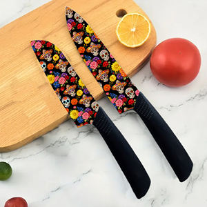 Meilleures ventes 2026 Ensemble de couteaux en céramique 8 pièces avec manches en plastique, compatible lave-vaisselle, pour les passionnés de cuisine, stock en dropshipping - Product Image 1