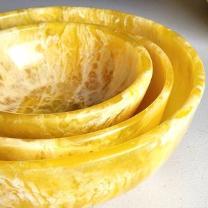 Tazón para Servir Ensaladas de Resina de Diseño, Pulido a Mano, Ecológico, Estilo Moderno y Lujoso, Tazón para Frutas de Alta Calidad, Apto para Lavavajillas - Product Image 2