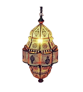 Premium Quality Antique Iron <b>Gold</b> Colour Moroccan <b>Lantern</b> for Home Hotel Ramadan Lighting Decorative Use Hanging <b>Lantern</b> - Product Image 2