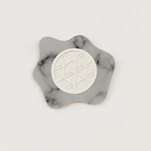 Tenture murale élégante en marbre acrylique avec pierre aromatique intégrée et fente pour fleurs séchées - Product Image 4