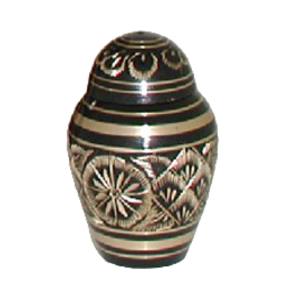 Classic Brass Keepsake Cremation Urns With Black Color <b>Rings</b> Indian Wholesale Human <b>Ashes</b> Metal Keepsake Urns - Product Image 6