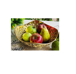 ตะกร้าเก็บลวดโลหะตกแต่งคุณภาพสูงสุดพร้อมรูปร่างกลมชุบทองสําหรับตกแต่งบ้าน - Product Image 1