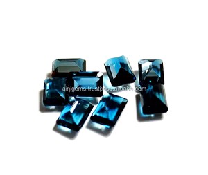 Piedra preciosa de Topacio Azul de Londres genuina 7x5mm forma Rectangular gemas de topacio facetadas sueltas Londres azul Topacio piedra preciosa de corte Esmeralda - Product Image 4