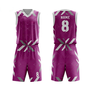 Maillot et short de basket-ball pour hommes, vêtements d'équipe personnalisés 100% polyester, uniforme respirant à séchage rapide, fabricant OEM - Product Image 5