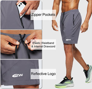 Men Beach Gym <b>Shorts</b> Quick Dry Nylon Blend <b>with</b> Elastic Waist Mesh <b>Liner</b> and Pockets Versatile Design for Training <b>Swimming</b> - Product Image 5