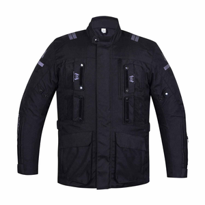 Chaqueta de cuero para motocicleta con logotipo personalizado para hombre, chaqueta blindada para motocicleta con protección acolchada, elegante, a prueba de viento - Product Image 1