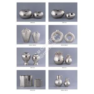 Vase à fleurs en métal de style nouveau pour la décoration intérieure Figurine demi-visage Design Fleur argentée Anniversaire Fêtes de mariage Vases de décoration intérieure - Product Image 6