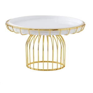 Herramienta de Decoración para Pasteles, Soporte para Pastel de Lujo para Hotel, Hogar, Celebración de Cumpleaños, Soporte para Pastel con Acabado Dorado, Soporte Metálico para Pastel - Product Image 2