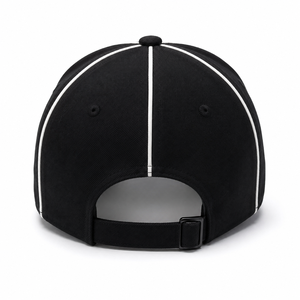 Casquette d'arbitre unisexe noire avec bordure blanche, six panneaux, visière incurvée, casquette de baseball pour officiels sportifs, logo personnalisé, couvre-chef de performance - Product Image 2