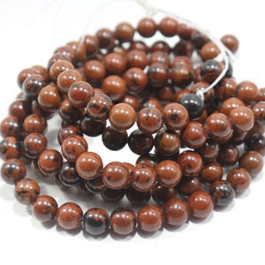 Venta al por mayor de cuentas redondas de piedra de obsidiana de caoba de 8mm grado AAA 15 "hebra completa café cuentas sueltas naturales pulseras de joyería - Product Image 1