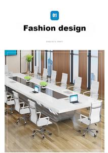 Bàn hội nghị sơn đơn giản hiện đại dài lớn màu trắng nhiều người họp bàn đàm phán Bàn họp - Product Image 5