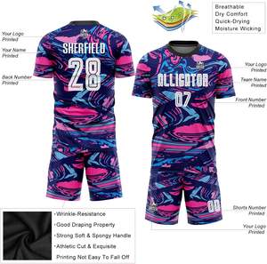 Conjunto de camiseta de fútbol personalizado, secado rápido, función sublimada, servicio OEM de la fábrica, logotipo personalizado, número de nombre, rápido en todo el mundo - Product Image 6