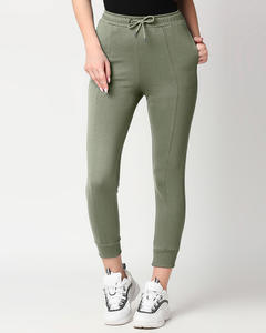 Pantalon droit décontracté pour femme, écologique, à carreaux, en polaire épaisse, taille haute élastique, coupe ample, longueur cheville, pour l'hiver - Product Image 2