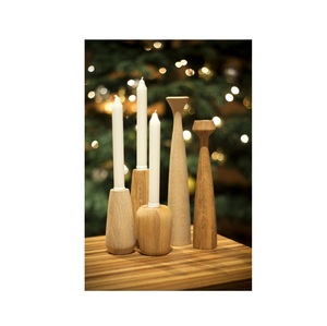 Porte-bougie en bois de manguier sculpté avec soin offrant une finition lisse et durable avec une beauté de motif de grain naturel - Product Image 5