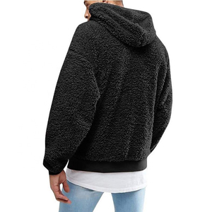 Personalizado bordado hombres invierno mullido sudaderas con capucha pulóver polar sudadera elegante moda Unisex invierno estaciones sudaderas con capucha para hombres - Product Image 3