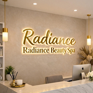 Enseigne <span class=keywords><strong>LED</strong></span> personnalisée pour entreprise, enseigne rétroéclairée, signalétique en acrylique, lettres en relief <span class=keywords><strong>LED</strong></span>, enseigne publicitaire extérieure pour salons de beauté - Product Image 1