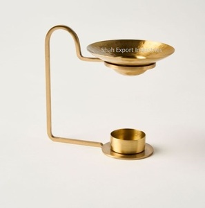 Solid Brass Lumiere <b>Essential</b> <b>Oil</b> <b>Burner</b> Home Fragrance <b>Oil</b> Diffuse <b>Burner</b> <b>for</b> Daily Usage Golden <b>Essential</b> <b>Burner</b> - Product Image 4