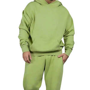 Top Trending Hombres 100% Algodón Chándal de gran tamaño Color sólido Liso Transpirable Invierno Cálido Chándal - Product Image 3