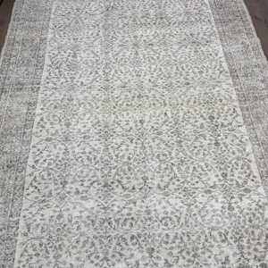 Tapis turc, tapis vintage 6,5x9,4 pieds, tapis oriental en laine gris - Product Image 3