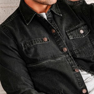 Chaqueta de mezclilla informal clásica para hombre-Chaqueta de mezclilla ligera y elegante Ideal para capas en todas las estaciones - Product Image 6