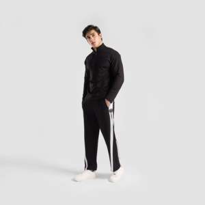 Impact Core <b>Black</b> Trousers XL Size Lightweight Jogger Sweatpants Side Stripe Zipper Pleat Colored Pattern for <b>Work</b> Wear - Product Image 4