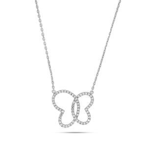 Pendentif rond en forme de papillon en diamant pour femmes - Product Image 2