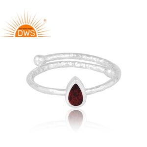Best Selling 925 Sterling Selling Natural Garnet Gemstone Ring Custom Jewelry For Women Gift For Her - Product Image 3