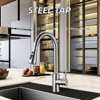 Robinet de cuisine moderne en acier inoxydable SUS 304, robinet d'eau moderne, robinets de cuisine modernes, pulvérisateur extractible, mélangeur de cuisine, robinet d'évier