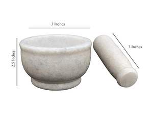 Mortero y Maja de Mármol de Nuevo Diseño para Cocinas Modernas con Forma Elegante que Brinda una Experiencia de Molienda Manual - Product Image 2