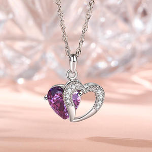 Collier personnalisé Jeulia en argent sterling avec pendentif fleur en diamant et perle plaqué or rose pour mariage - Product Image 4