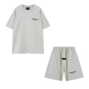 Conjunto de ropa deportiva para hombre, camiseta de dos piezas y pantalones cortos de manga corta, conjuntos de verano transpirables hechos a medida - Product Image 5