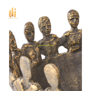 Cuenco decorativo de arte Tribal hecho a mano con figurita humana, diseño circular, centro de mesa étnico rústico, cuenco para servir frutas y nueces - Product Image 2