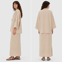 Ensemble deux pièces minimaliste en coton et lin pour femme, coordonné, haut et jupe, coupe ample, fournisseur OEM personnalisé, marché UE