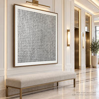 Art mural peint à la main, toile texturée beige, minimaliste, linéaire, grand format, abstrait, moderne, décoration intérieure pour salon, hôtel