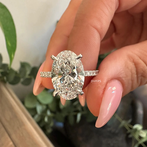 Elegante anillo de compromiso de diamante cultivado en laboratorio de corte ovalado para mujer, joyería fina de boda, regalo nupcial, joyería de diseñador, anillo de lujo - Product Image 3