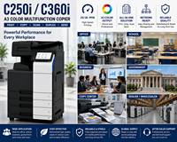 Photocopieur multifonction couleur A3 d'occasion C250i C360i, imprimante laser recto-verso, scanner, machine de photocopie de bureau, Chine