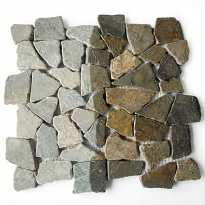 Azulejos de Mármol Otoñal en Gris, Rojo y Blanco, Tipo Capuchino, Zeolite Factory MS021 - Product Image 1