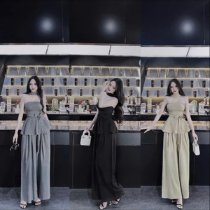 Femmes ensemble body costume long 2 pièces vêtements pour femmes mode naturelle lavable emballage personnalisé Vietnam fabricant - Product Image 4